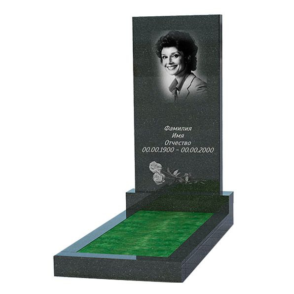 Памятник одинарный из черного гранита ТА002