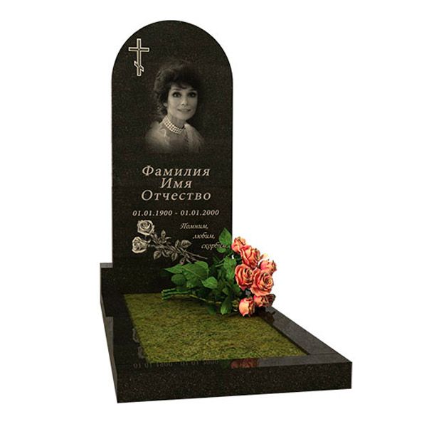 Памятник одинарный из черного гранита ТА005