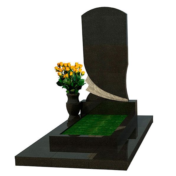 Памятник одинарный из черного гранита ТА013