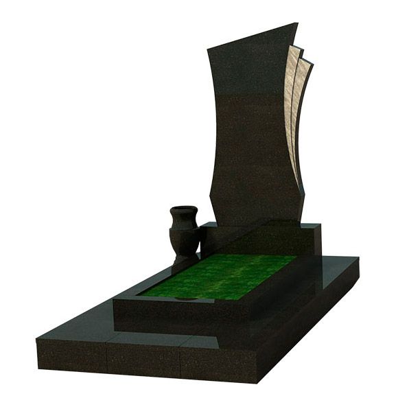 Памятник одинарный из черного гранита ТА020