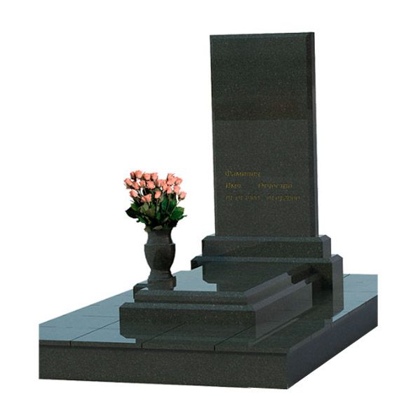 Памятник одинарный из черного гранита ТА023